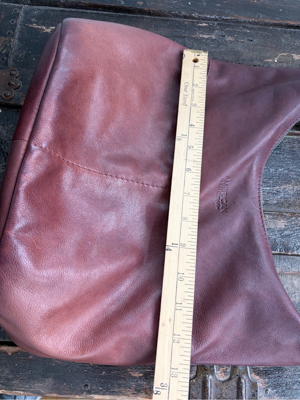 American Leather Co. Hobo Purse Bag Dark Brown - Picture 16 of 16
